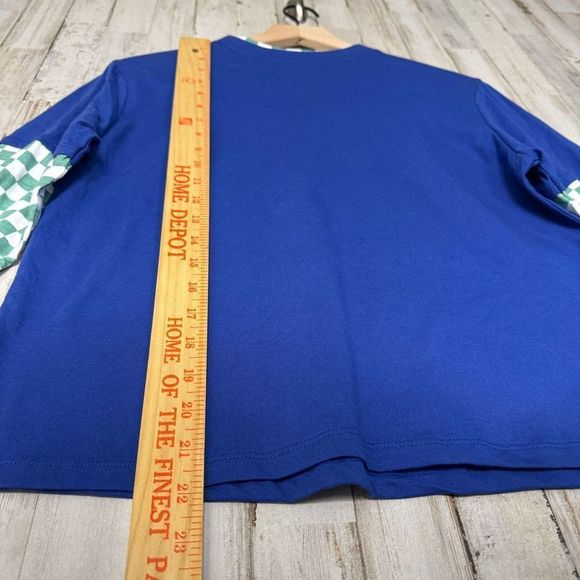 Nickelodeon Womens Reptar Graphic Blue Checkered Long Sleeve T-Shirt Size L NEW! - Picture 5 of 6